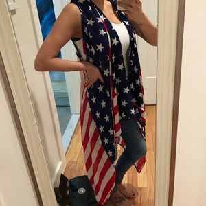 American Flag 4th is July USA shawl duster cover